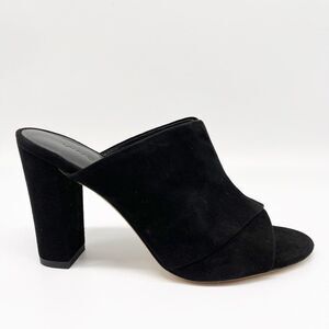 VINCE Heath Cross Strap Black Suede Sandal 